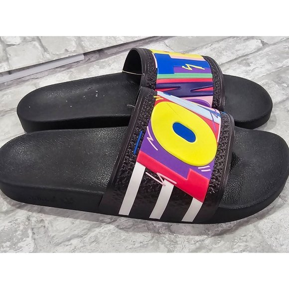 Adidas Originals Men\'s Adilette Slide Sandal Black White Black Pride Size 13 New main image 4